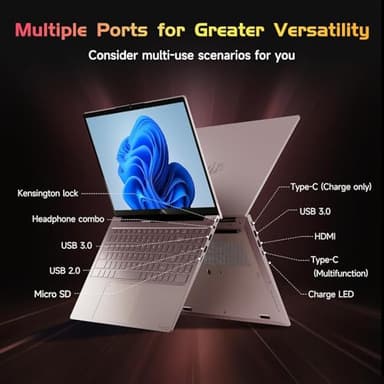 15.6'' FHD IPS Student-Laptop-Computer - AMD Ryzen 5(4 Cores Up to 3.7GHz), 8GB RAM 512GB SSD, 65W Type-C, 2 Years Warranty, Fingerprint, Backlit Keyboard, BT5.2, Numpad, Rose Gold - Image 2