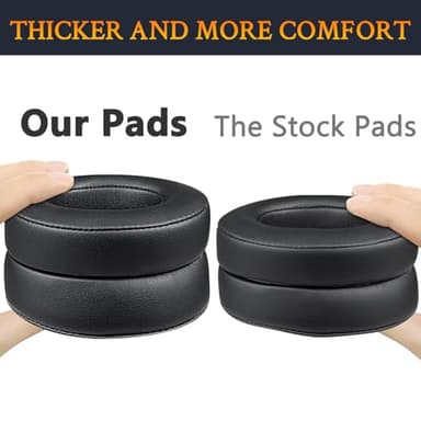 SoloWIT Replacement Ear Pads Cushions for Beats Studio 2.0 & 3 Wired/Wireless Over-Ear Headphones, Earpads with Soft Protein Leather, Noise Isolation Memory Foam (Black) - Image 6