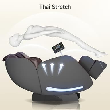 Real Relax 2025 Massage Chair Full Body,Zero Gravity 3D SL Track Shiatsu Massage Recliner with Body Scan,Thai Stretching and APP Control,Office and Home Use,Brown - Image 4