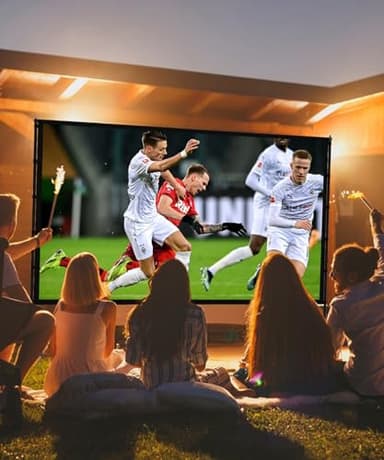 STWUI Projector Screen with Stand - 100 Inch Outdoor Projector Screen Portable Projector Screens 16:9 4K HD Outdoor Movie Screen with Carry Bag Can Enioy Home Theater Projection Screen - Image 3