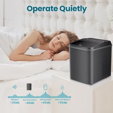 Gevi Nugget Ice Maker Countertop, Ready in 5 Mins, 35lbs Per Day, Auto-Cleaning, Sonic Ice Maker with Basket and Scoop, for Home/Party/RV/Camping - Image 6