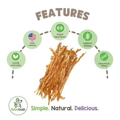 Nature Gnaws USA Turkey Tendons for Dogs (4oz) - Delicious Grain Free Reward Snack for Small, Medium & Large Breeds - Premium Natural Dog Chew Treats - Image 2