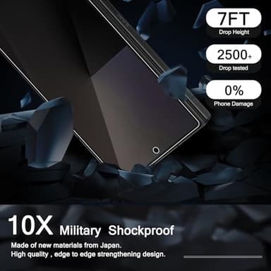 Milomdoi 6 in 1 Privacy Screen Protector for Samsung Galaxy Z Fold 7, 2 Pack Inside Anti-Spy Film with 2Pack Front Tempered Glass + 2 Pacs Camera Lens Protector Accessories - Image 7