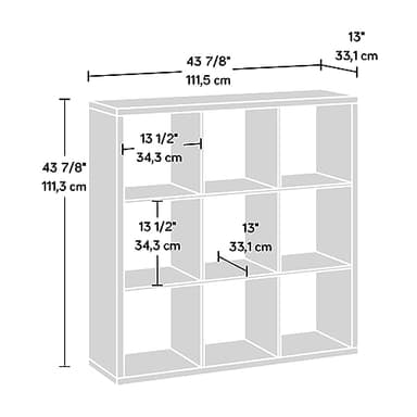 Sauder Miscellaneous Storage 9-Cube Organizer Storage Bookcase/Pantry cabinets, Rural Pine Finish - Image 3