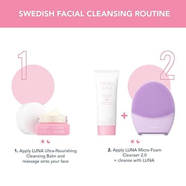FOREO LUNA Nourishing Cleansing Balm - Gentle Waterproof Makeup Remover - Waterless Oil Cleanser - Eye Makeup Remover - Vegan - Cruelty & Fragrance-Free, Eco-Friendly - 0.5 fl.oz - Image 6