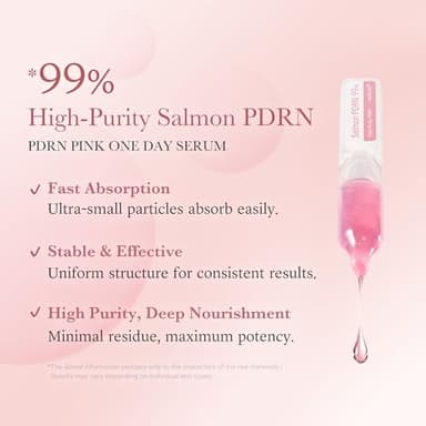 medicube Salmon DNA PDRN Pink One Day Serum | 99% Salmon DNA PDRN Intensive Ampoule, Collagen, Glutathione, Hyaluronic Acid - Improves skin radiance | Korean skincare 0.05 fl.oz x 10e - Image 3