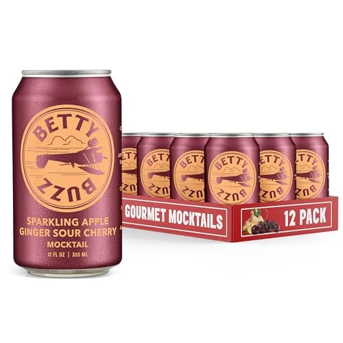 Betty Buzz Sparkling Apple Ginger Sour Cherry Mocktail by Blake Lively (12 pack Cans) - Natural Flavors & Sweeteners, Only Clean Ingredients - Image 1
