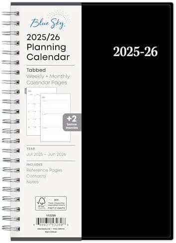 Blue Sky 2025-2026 Weekly and Monthly Academic Year Planner Calendar, July 2025 - June 2026, 5" x 8", Flexible Cover, Wirebound, Laminated Tabs, Enterprise (Enterprise 2025-2026, 5" x 8" - Image 3