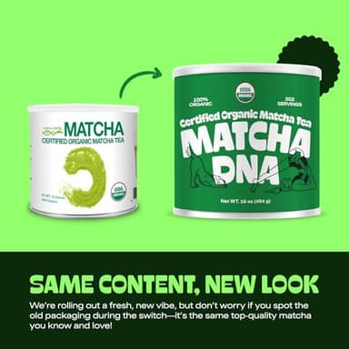 MATCHA DNA Certified Organic Matcha Green Tea Powder (16 oz TIN CAN) - Image 3