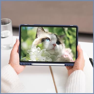 Fintie Hybrid Slim Case for Samsung Galaxy Tab S10 Lite/ S10 FE/ S9 FE 10.9 Inch/Tab S9 11 Inch with S Pen Holder, Shockproof Cover with Clear Transparent Back Shell, Auto Wake/Sleep,Blooming Hibiscus - Image 8