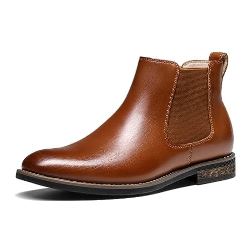 Bruno Marc Men's Classic Chelsea Ankle Dress Boots,Size 7.5,Brown,URBAN-06-1 - Image 1