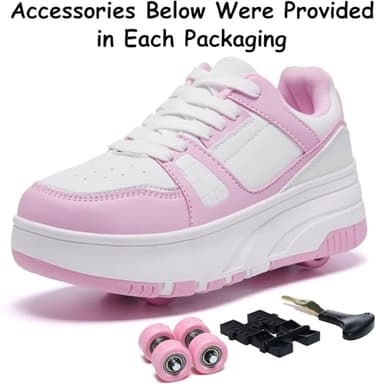 ANEFUN Roller Skate Shoes for Kids Girls Boys Detachable Wheeled Fashion Sneakers - Image 3