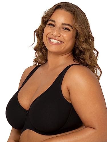 Fruit of the Loom Women's Fit for Me Collection: Plus-Size Unlined Underwire Bra-Cotton Comfort & Pinch-Free Straps, Black Hue, 38G - Image 4
