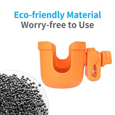 Suranew Adjustable Stroller Cup Holder with Phone Holder for Baby Stroller for Family Members (Orange) - Image 7