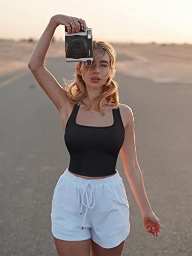 OQQ Women's 3 Piece Tank Tops Ribbed Seamless Workout Exercise Shirts 2025 Summer Basic Camis Black Grey Beige - Image 2