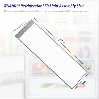 Refrigerator LED Light Assembly W11048980 Top Lamp W11455230 W11470191 W11032355 W11032353 Replacement for Whirlpool WRQA59CNKZ Kitchen-Aid KRQC506MPS00 Refrigerator Light - Image 2