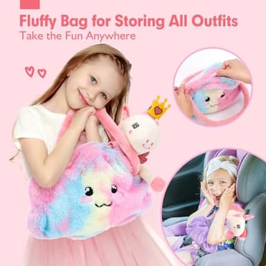 Unicorns Toys for Girls Age 4-6 Ballerina Doll Stuffed Animal Girl Toys Age 4-5 Ballet Dress up Doll 3 Set Clothes with Plush Bag 4 Year Old Girl Birthday Gifts 5 Year Old Gift Girls Stocking Stuffers - Image 5