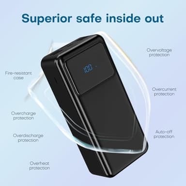 ENRIPRT Portable Charger Power Bank 50000mAh, 5 Outputs & 3 Inputs,22.5W USB C Fast Charging External Battery Pack LED Display Huge Capacity Phone Charger for iPhone Samsung,Android etc - Image 8