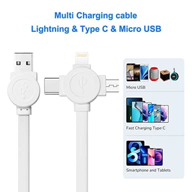3 in 1 Retractable Multi Charging Cable, 2Pack Multi Fast Charging Cord Retractable Charger Data Sync Cable with iPhone/Type-C/Micro USB Ports for Cell Phones, iPhone Series, Galaxy Series,PS,Tablets - Image 4