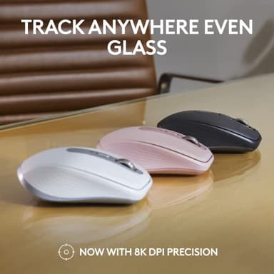 Logitech MX Anywhere 3S Compact Wireless Mouse, Fast Scrolling, 8K DPI Any-Surface Tracking, Quiet Clicks, Programmable Buttons, USB C, Bluetooth, Windows PC, Linux, Chrome, Mac - Rose - Image 3