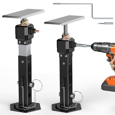 RV Slide Out Support Jacks 13"-26"(Electric Drill Adjust) 2 Pcs Heavy Duty RV Stabilizer Jacks for RV, Camper and Travel Trailer, Supports Up to 5,000 lbs and Aluminum Gear Box - Image 1