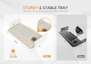 Claiks Standing Desk with Keyboard Tray, Electric Standing Desk Adjustable Height, 55x24 Inches Sit Stand up Desks with Splice Board, Raising Desks for Home Office, Natural - Image 6