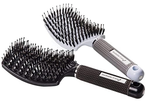 Boar Bristle Hair Brush set – Curved and Vented for Wet and Dry Detangling Hair Brush for Women Long, Thick, Thin, Curly & Tangled Hair Vent Brush - Stocking Stuffers Gift kit - Image 1