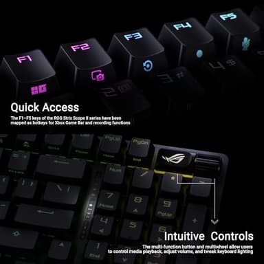 ASUS ROG Strix Scope II 96 Wireless Mechanical Gaming Keyboard – 96% Full-Size, Tri-Mode Connectivity, Hot Swappable Pre-lubed ROG NX Snow Linear Switches, PBT Keycaps, RGB, PC/Mac Support-Black - Image 7