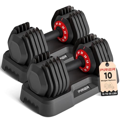 Adjustable Dumbbell Set 55LB Dumbbells Weight, 10-in-1 Weight Dumbbell with Anti-Slip Metal Handle and Bicep Supports for Comprehensive Full Body Strength Training - Image 1