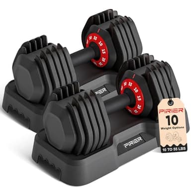 Adjustable Dumbbell Set 55LB Dumbbells Weight, 10-in-1 Weight Dumbbell with Anti-Slip Metal Handle and Bicep Supports for Comprehensive Full Body Strength Training - Image 1