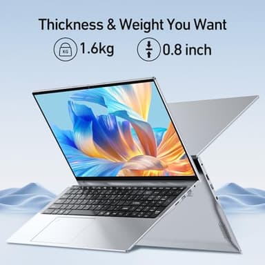 2025 Latest 16'' Laptop, 1TB SSD 16GB RAM, 2024 New Processor N95(3.4GHz), 8000mAh Battery, Backlit Keyboard, Compatible with Windows 11, Fingerprint, USB 3.2, HDMI, WiFi5, Bluetooth, TF Card Slot - Image 5