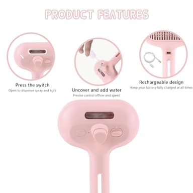 Hair Removal Comb with Water Tank and Release Button - Cat/Dog Grooming Brush for Deshedding and Bathing - Image 4