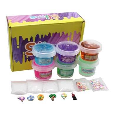 sloueasy 6 Pack Glimmer Slime Crunchy Slime kit,Unicorn Slime Crystal Slime kit for Girls,Super Soft and Non-Sticky, Birthday Gifts Slime Party Favors - Image 6