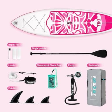 FunWater Inflatable 10'6×33"×6" Ultra-Light SUP for All Skill Levels Everything Included with Stand Up Paddle Board, Adj Paddle, Pump, ISUP Travel Backpack, Leash, Waterproof Bag - Image 4