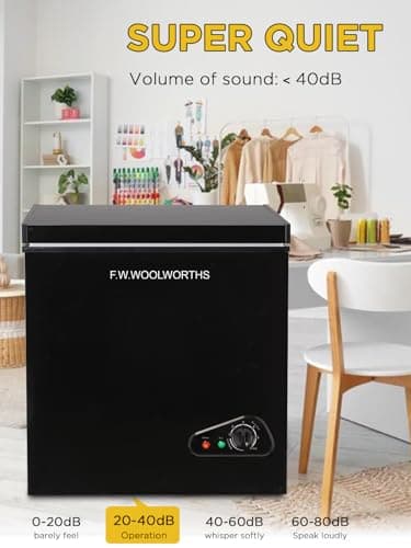 F.W.WOOLWORTHS 5.0 Cu.Ft Chest Freezer, Deep Freezer Adjustable 7 Thermostat, Compact Freezer with Removable Basket for Kitchen, Home, Office, Basement, RVs-Black - Image 5