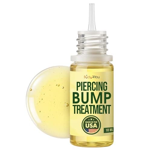BodyJ4You Piercing Keloid Bump Removal - Natural Oil Piercing Bump Treatment - Nose Septum Belly Ear Cleaner Soothing Skin Recovery Solution - Safe Care Piercing Reduce Appearance Scars - 0.33 Fl Oz - Image 1