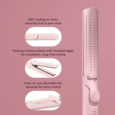 L'ANGE HAIR Le Duo Grande 360° Airflow Styler | 2-in-1 Curling Wand & Titanium Flat Iron Professional Hair Straightener and Curler with Cooling Air Vents to Lock in Style (Blush) - Image 7