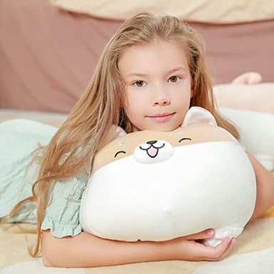 Auspicious beginning 19.6" Shiba Inu Plush Toy Anime Corgi Kawaii Smiling Plush Dog Soft Pillow, Big Stuffed Animals Plush Toy Christmas Birthday Gifts - Image 5