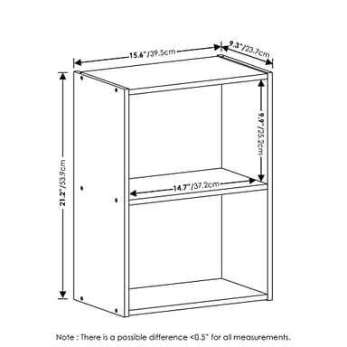 Furinno Luder Bookcase / Book / Storage, Blackwood 2-Tier - Image 3