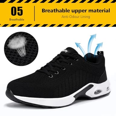 Tinefiy Steel Toe Shoes for Women Lightweight Safety Shoes Comfortable Slip Resistant Indestructible Shoe Womens Puncture Proof Work Shoe Size 8 - Image 7