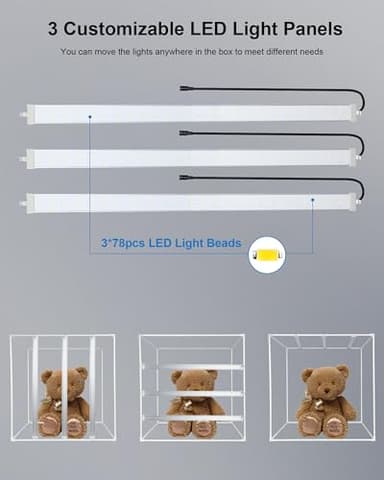 PULUZ 32"x32" Light Box Photography, Large Photo Light Box with 3 Stepless Dimming Light Panel, 234 LED Beads, Professional Photo Booth Shooting Tent Kit with 4 Color Backdrops for Product Photography - Image 5