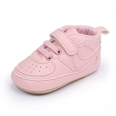 Clowora Unsex Baby Shoes Boys Girls Infant Sneakers Non-Slip Soft Rubber Sole Toddler Crib First Walker Lightweight Shoes (A02/Pink,3-6 Months) - Image 6