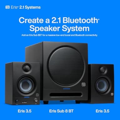 PreSonus Eris 3.5 Studio Monitors (White), Pair — 3.5" Inch Powered Bookshelf Speakers, Stereo, Desktop Computer, Near Field Music Production, Audio Mixing Recording - Image 7