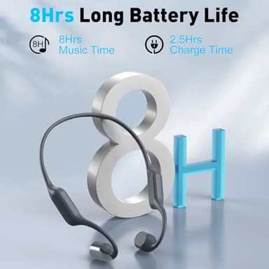 MARLALL Swimming Bone Conduction Headphones with Night Safety Light, IP68 Waterproof MP3 Mode Underwater Swimming Headphone, Wireless Sport Open Earphones Bluetooth 5.4 Earbuds,Chrome Silver - Image 5