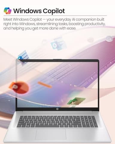 HP 17.3" Laptop Computer for Business and Students - AMD Ryzen 5 7430U, Full HD 300 Nits IPS Display, Webcam, Wi-Fi 6, Windows 11 Pro & Office Pro Lifetime, W/External CD/DVD Drive, 32GB RAM + 1TB SSD - Image 5