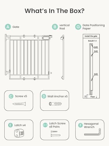 Mom's Choice GROWNSY Baby Gate No Bottom Bar, Adjustable Width 26” to 36” for Child and Pet, Dog Gate with Auto-Close & One-Hand Operation, Screw-in Installation for Doorways and Indoor Use - Image 8