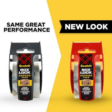 Scotch Box Lock Packing Tape, Clear Packaging Tape, Extreme Grip Box Tape for Holiday Shipping, 1.88 in. x 22.2 yd., 6 Tape Rolls with Dispensers - Image 6