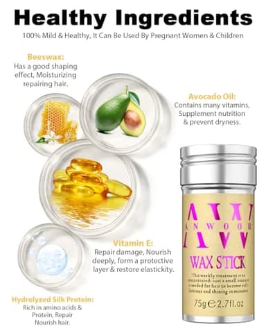 Hair Wax Stick, Wax Stick for Hair Flyaways Kids & Women Hair Accessories for Women Girls Hair Bun Maker for Kids Hair Slick Stick Baby Hair Gel Stick Kids Hair Products Hair Smoothing Stick - Image 8