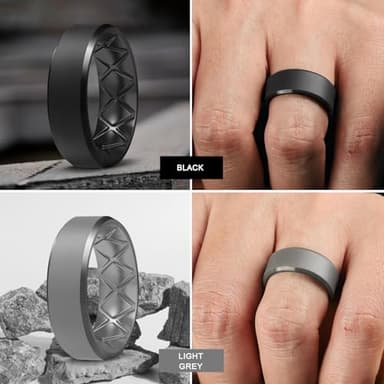 Egnaro Silicone Ring For Men 9mm Wide 2.5mm Thick, Rubber Wedding Bands Ergonomic Breathable Design, Flexible Engagement Rings - Image 4