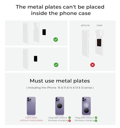 LISEN 2 Pack Magnet for Phone Car Mount Magnetic Phone Holder for Your Car Vent 6 Military Magnets Vent Cell Phone Holder Mount for Car Plate Fit All iPhone 16/15/14/13 Pro Max Plus Samsung S25 - Image 7